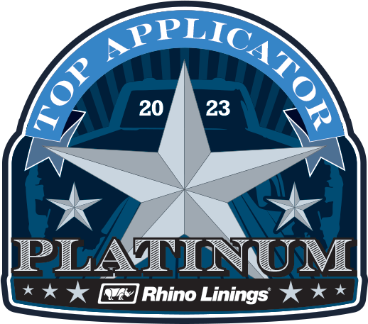 Rhino Linings 2023 Top Platinum Applicator award badge